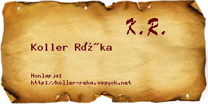 Koller Réka névjegykártya
